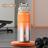 NNEOBA 710ML Vacuum Flask with Straw Orange