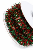 10-Yard Christmas Tinsel Garland 30mm Red & Green Wire Ribbon