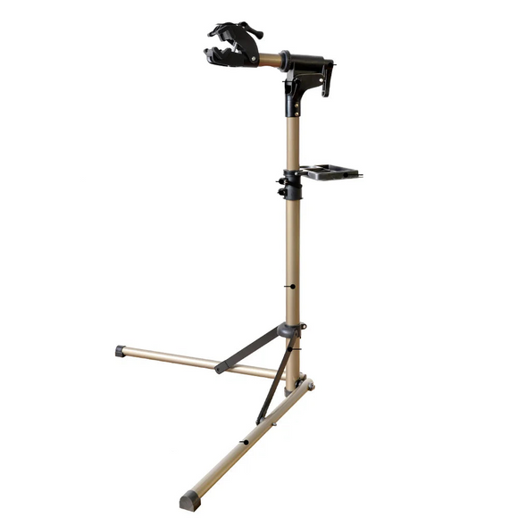 NNEOBA Adjustable Aluminum Bike Repair Stand with Foldable Storage Gold