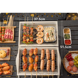 NNEOBA Dual-Side Portable Charcoal BBQ Grill Camping Stove White