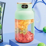 NNEOBA Electric Fruit Juicer Cup 1200ml Wireless Smoothie Blender Green