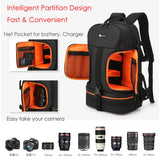 NNEOBA Camera Backpack Reflective StripeTripod Straps Orange