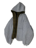 NNEOBA Reversible Plaid-Lined Oversized Hoodie