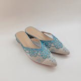 Women's Embroidered Mesh Mule Sandals
