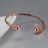 Pure Copper Magnetic Braided Bracelet – Adjustable Twisted Bangle for Men & Women