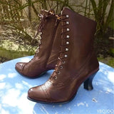 Women's Lace-Up High Heel Ankle Boots