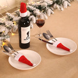 NNEOBA Set of 20 Christmas Hat Cutlery Bags - Festive Tableware Holders for Xmas Home Kitchen Decor