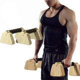 NNEOBA 50cm Wooden Push-Up Bars Beech Wood Brown