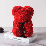NNEOBA Elegant 25cm Red Rose Teddy Bear Flower - Handmade Gift