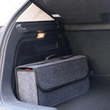 NNEOBA Anti-Slip Car Trunk Organizer–Foldable Felt Storage Box Grey