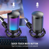 NNEOBA USB Gaming Microphone Kit RGB Cardioid Mic with Arm Stand