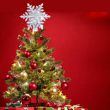 Rotating LED Snowflake Christmas Tree Topper
