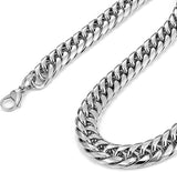 8mm Stainless Steel Cuban Link Chain Necklace – Waterproof Heavy-Duty Men's Fashion Jewelry