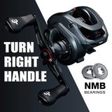 NNEOBA Commando Power Baitcaster Reel 9kg Right-Handed Black