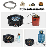 NNEOBA 7-Core High-Power Camping Stove Gas Burner Black