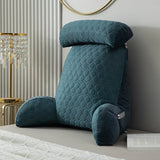 NNEOBA Bed Reading Pillow with Arms Backrest Cushion with Neck Support Blue