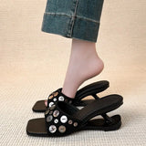 Women's Square Toe Wedge Sandals