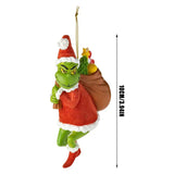 17Pcs 2D Green Monster Christmas Ornaments Flat Acrylic