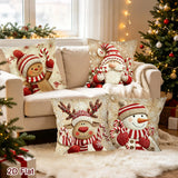 Christmas Cushion Cover 4 Set Gnome & Gingerbread Man