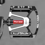 NNEOBA 3-Bearing CNC Aluminum Bike Pedals Anti-Slip Black