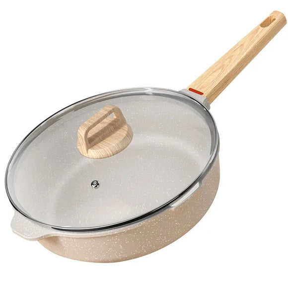 NNEOBA 26cm Non-Stick Natural Medical Stone Frying Pan White
