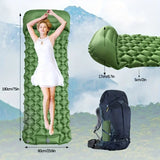 NNEOBA Ultralight Inflatable Camping Sleeping Pad with Built-In Pillow Green