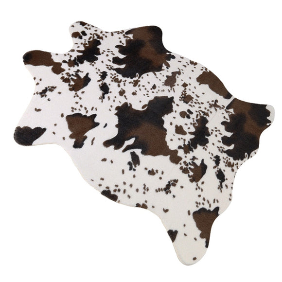 NNEOBA 1x Cow Printed Carpet Velvet Faux Leather Carpet Animal Fur Printed Living Room Coffee Table Carpet Non-slip Mat