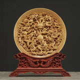 NNEOBA Dragon & Phoenix Solid Wood Statue: Artful Home Decor