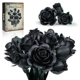 NNEOBA Black Rose Building Block Set Gothic Bouquet (12 PCS)