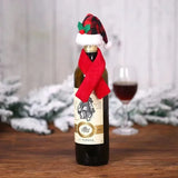 A-02(22x21cm) Creative Christmas Wine Bottle Set Golden Velvet Dress Wine Bottle Covers Sleeve Santa Snowman Xmas New Year Dinner Table Decor