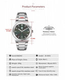 37mm Automatic Mechanical Men's Watch with Sapphire Crystal & 10ATM Water Resistance