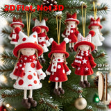 16PCS Red & White Christmas Doll Ornament Set