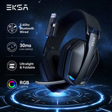 NNEOBA Wireless Gaming Headset 2.4GHz & Bluetooth 5.4 with Mic