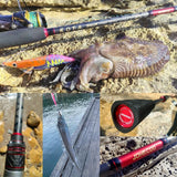 NNEOBA Inshore Squid Fishing Rod 2.59m Carbon Fast Action Rod Black