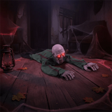 Electric Halloween Crawling Ghost Bald Head Voice-activated Climbing Zombie Figure Realistic Folding Escape Room Climbing Ghost