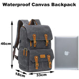 NNEOBA Photography Canvas Camera Backpack Gray