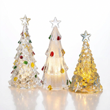 Set of 3 Crystal-Style Christmas Tree Night Lights – Mini