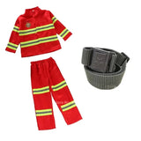 120CM Kids Firefighter Halloween Cosplay Uniform Toys Children Sam Firemen Role Work Clothing Suit Boy Girl Performance Party Costumes