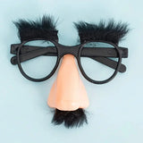 Black Halloween Party Glasses with Eyelashes, Nose & Beard