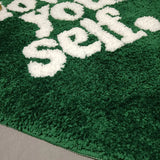 NNEOBA Heartfelt Green Fluffy Rug