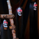 Halloween Hanging Long-Hair Ghost Skeleton LED Pendant 1Pcs