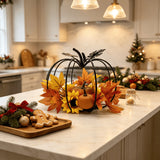 Black Iron Pumpkin Autumn Harvest Decoration 19 × 19 × 16.5 cm