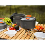 NNEOBA Foldable Aluminum Camping Cookware Tableware Set Black