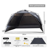 NNEOBA 3–4 Person One-Touch Camping Tent Silver Coated Black
