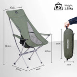 NNEOBA Ultralight Folding Camping Chair Widened Green