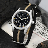 38mm Vintage Military Quartz Watch with Sapphire Crystal & 100M Water Resistance