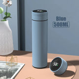 NNEOBA 500ml Smart Thermos Bottle Blue