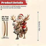 12pcs Wooden Santa Claus Christmas Ornaments Flat 2D