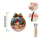 Christmas Dog Wooden Hanging Ornament Set 8Pcs Flat 2D