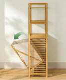 NNEOBA 4-Tier Laundry Hamper with Tilt-Out Basket | Bathroom Storage Shelf Organizer